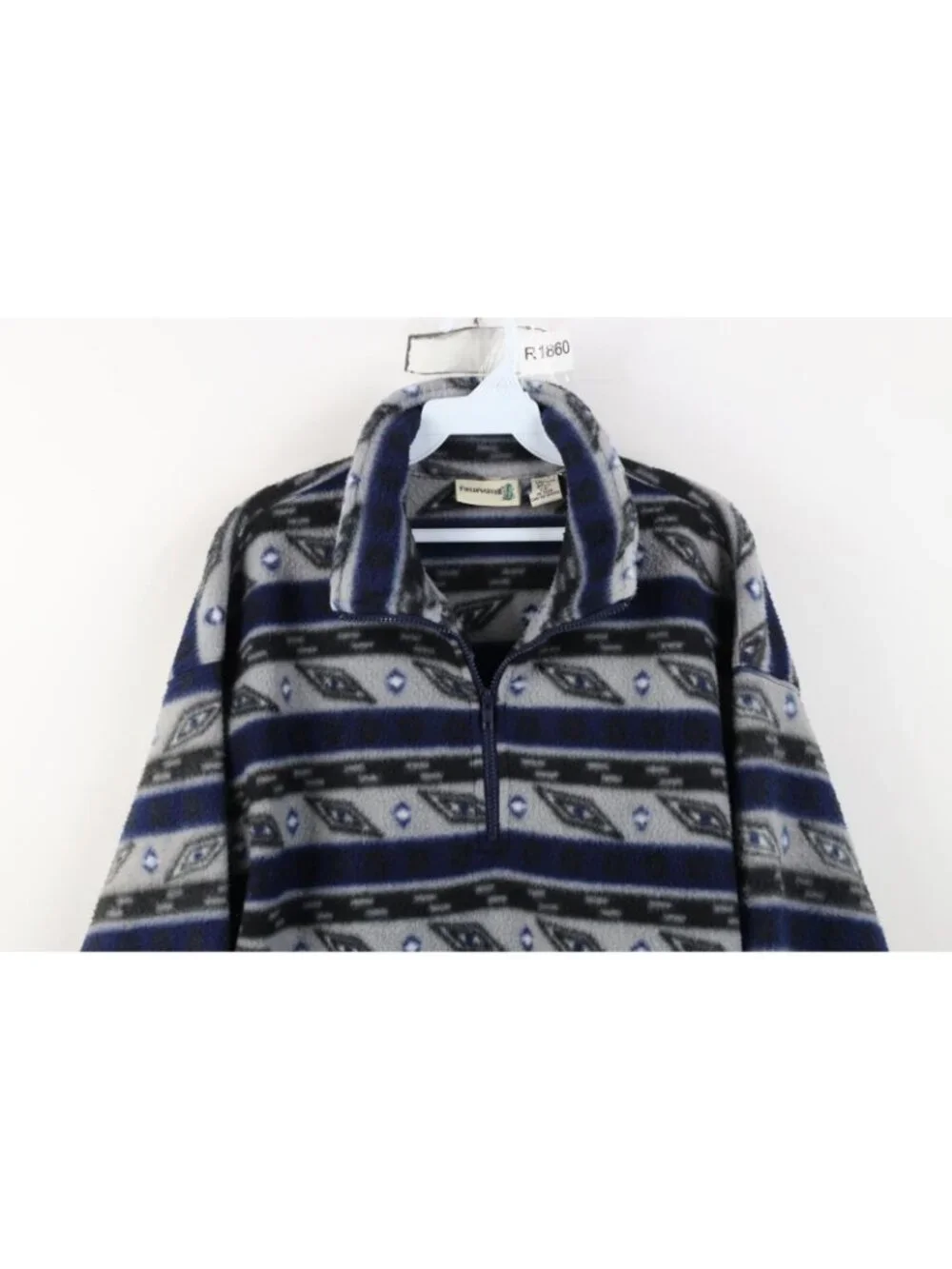 Vintage 90s Streetwear Mens Medium Southwestern Aztec 1/4 Zip Fleece Sweater